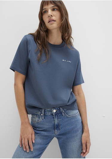 Mavi - Mv Baskılı Lacivert Tişört 1613148-70500 Lacivert