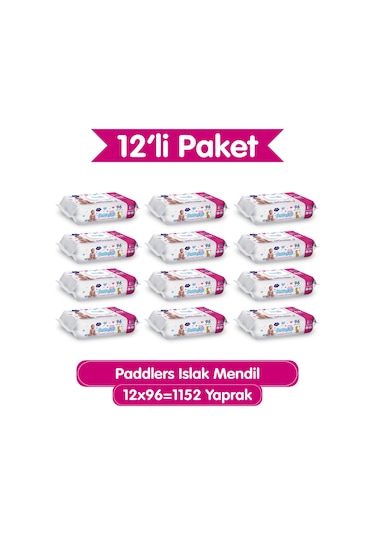 Paddlers Islak Mendil 1152 Yaprak (12x96) – Koli