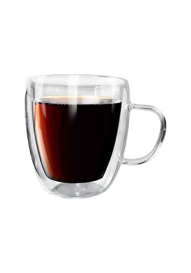 Epinox Borosilikat Cam Çift Katman Kulplu Bardak 250 Ml Kcb-250