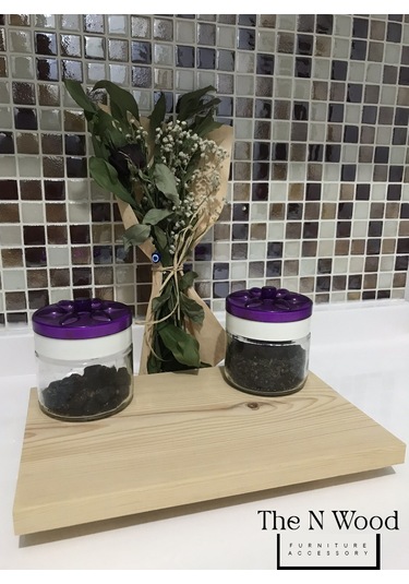 The N Wood Ahşap Ayaklı Kesme Tahtası & Sunumluk Standı