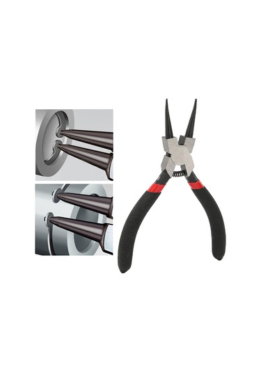 Ximistore9 Karbon Çelik İç Doğru Kanca Pense, Lastik Ergonomik Tutamak, 5 İnç, Snap Ringları Yükleme/kaldırma, Dayanıklı, Tek Elle Kullanım