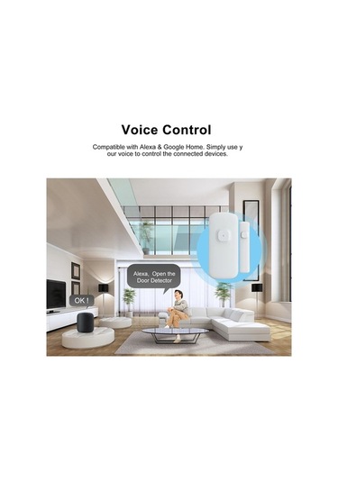 Tongxida Wi-fi Kapı Pencere Sensörü, Uzak Kumanda, Google Home, Alexa, Ifttt, Akıllı Yaşam, Dahili Batarya