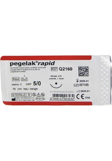Doğsan 5/0 16 MM Yuvarlak 1/2 75 CM Emilebilir Cerrahi İplik