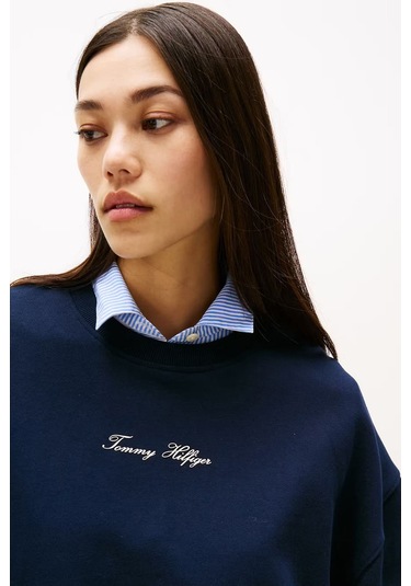 Kadın Regular Fit Bisiklet Yaka Sweatshirt - Lacivert Dark Night Navy