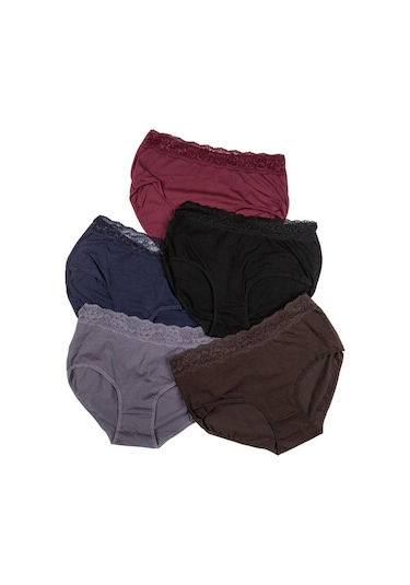 Nicoletta Bordo Kadın Külot Büyük Beden 5 Li Paket Likralı (455808076) Bordo