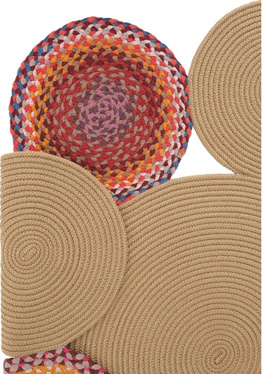 Cool Halı Luke 848 Naturel Renk Oval Halı Paspas Bohem Örgü Hasır Kilim Mutfak Balkon Banyo Halısı