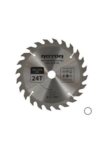 Ahşap Kesme Diski Rotor 185 20/16 Adaptörlü 24t