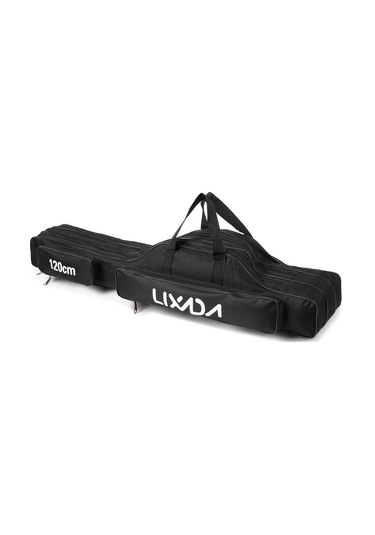 Lixada 120cm 3 Katmanlar Balıkçılık Kutup Çanta Taşınabilir,siyah