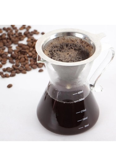 Ruicoo Paslanmaz Çelik Yeniden Kullanılabilir Kahve Filtresi - Çift Boyutlu Metal Süzgeç Diğer