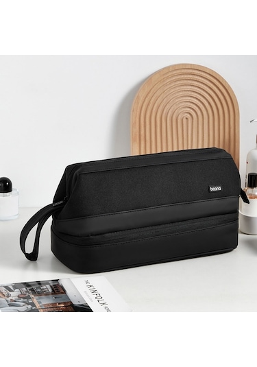 Baona Bn-ds005 İçin Büyük Kapasiteli Çift Katmanlı Saç Kurutma Makinesi Saç Maşası Saklama Çantası Siyah