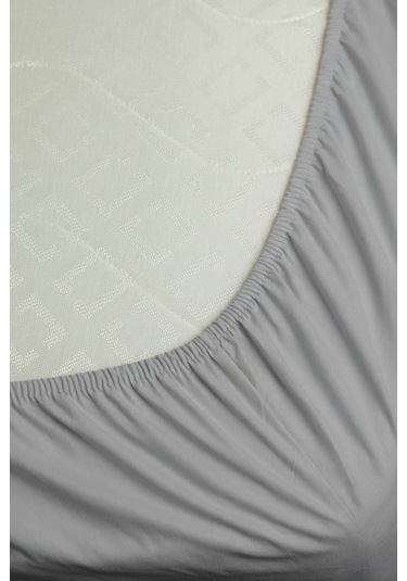 %100 Pamuk Ranforce Premium Tek Kişilik Lastikli Çarşaf Seti - Ko Koyu Gri