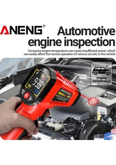 Boatshop1 Aneng Th203 Siyah Endüstriyel Kızılötesi Termometre Higrometre -50 600 Lazer Hedefleme Lcd Ekran Yüksek Hassasiyet