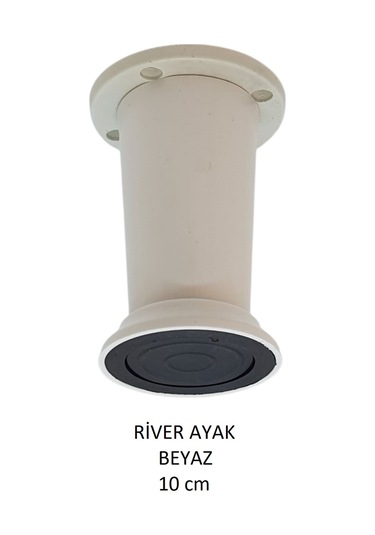 River Ayak, Plastik Mobilya Ayağı, 10 Cm, Vidalar Dahil, Beyaz Beyaz