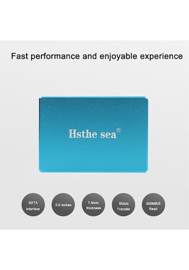 Hsthe Sea Ssd 2.5 İnç Metal Katı Hal Sürücüsü Okuma Ve Yazma Sessiz Çalışma Darbe Ve Düşme Direnci Uyumluluk Mavi 120 Gb