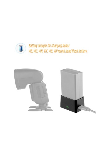 Singree Godox V1 Serisi Flaş Pilleri İçin Usb Şarj Cihazı - 8.4v Çıkış, Type-c Girişli