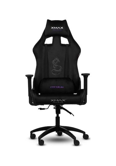 Rio Pus Balerion Terletmez Kadife Kumaş Siyah Gaming Oyuncu Koltuğu -15 Siyah