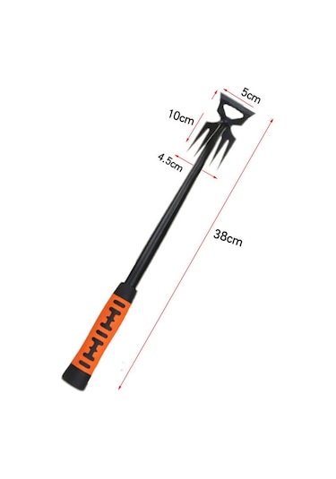 Suntek Tarımsal Kazma Arka Bahçe Manuel Ot 5 Pençe Ayıklama Çektirmesi Turuncu 38 CM