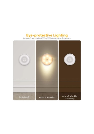 Xuweiwei 1 Adet Hareket Sensörlü Gece Lambası - Aydınlatma Ayarlı Otomatik Açma Kapama Yatak Dolap İçin Sıcak Işık Sıcak Işık