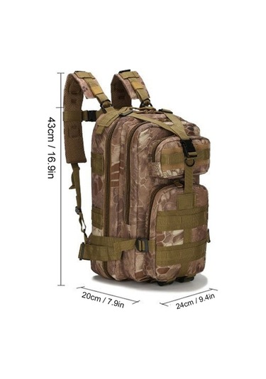 Ebitda Siyah, Haki, Kamuflaj Oxford Kumaş Sırt Çantası - 24x20x43cm - 4 Renk Seçeneği Çok Renkli