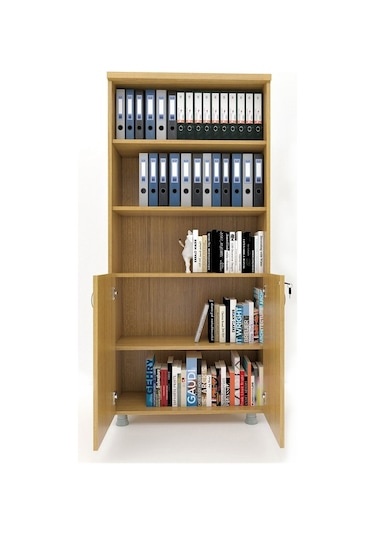 Modüler Dünyası Kapaklı Kitaplık Dosya Dolabı Teak - 80X38X188 Teak