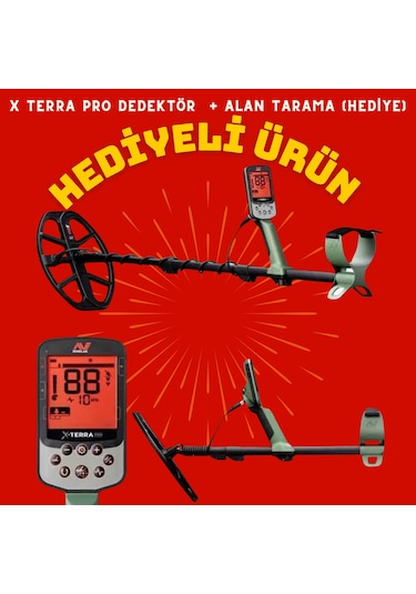 Minelab X Terra Pro Dedektör + Zemin Tarama Dedektörü Hediye
