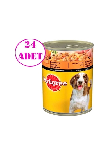 Pedigree Tavuklu ve Havuçlu Konserve Yetişkin Köpek Maması 24 x 400 G