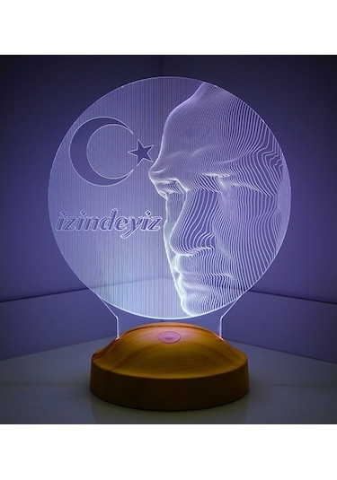 3D Led Lamba 3 Boyutlu Atatürk Küre Özel Hediye Gecelambası