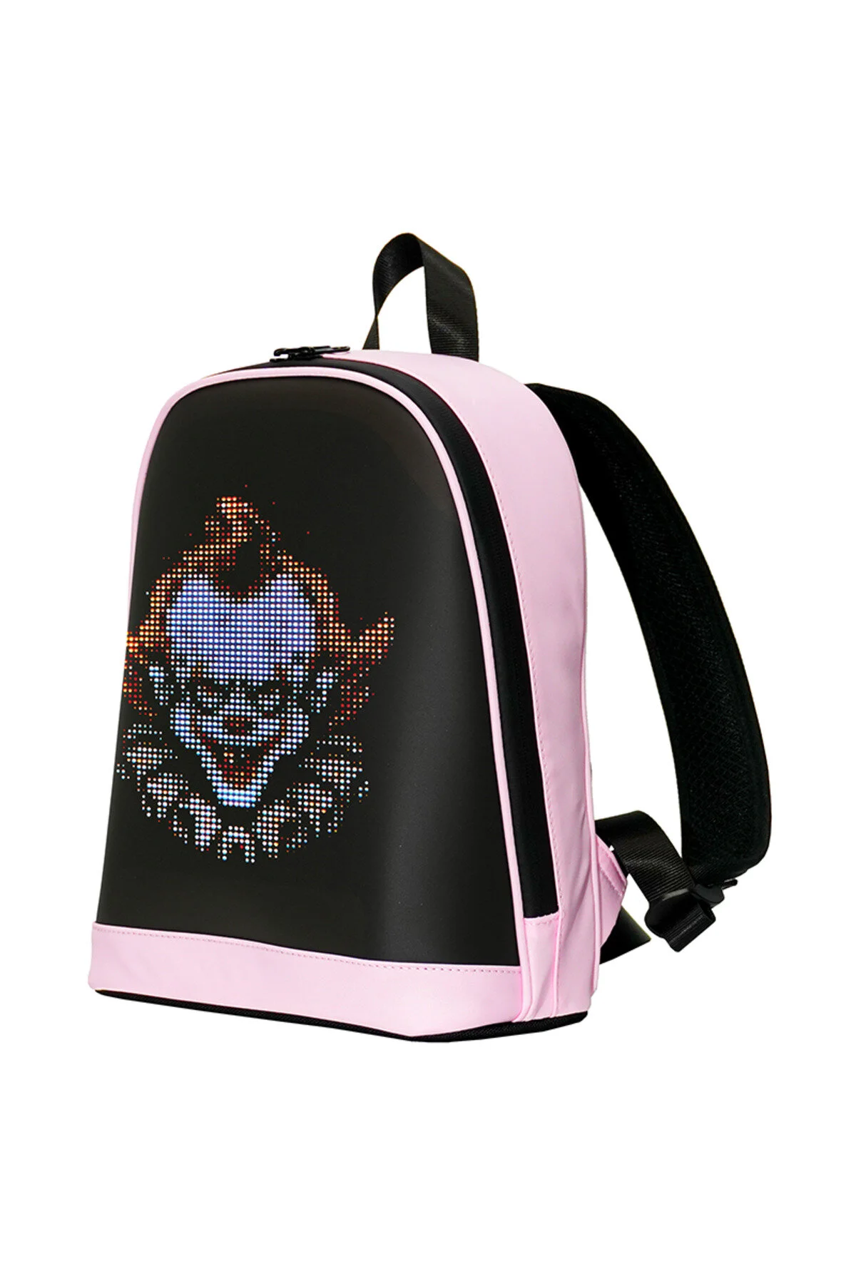 Led Ekranlı Akıllı Sırt Çantası Bluetooth Kontrollü Işıklı Dijital Ekran Çanta Pembe