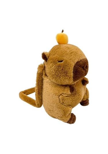 Sevimli Yumuşak Peluş Kapibara Sırt Çantası Kız Moda Kadınlar Bej