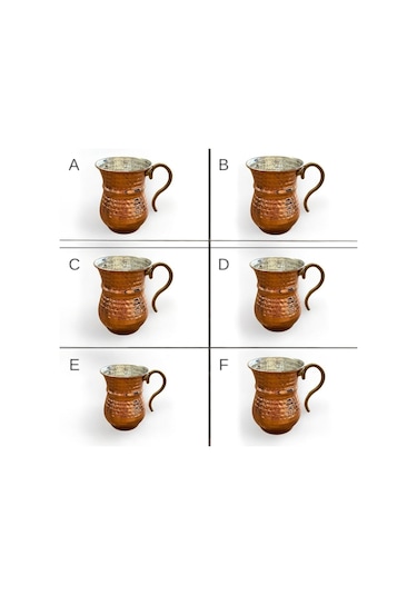 6'lı Bakır Çekiç Dövme Bardak 300 Ml