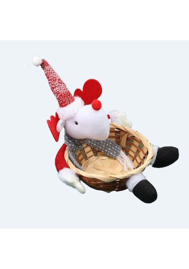 Noel Bebek Bambu Sepeti Süs Şeker Sepeti 23 19-geyik Tarzı
