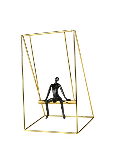Suntek Salıncak Figürü Reçine Heykelcik Oturma Odası Soyut 24,5cmx37cm
