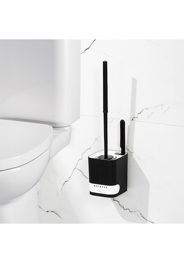 Porsima 2038 Pratik Tuvalet Fırçalığı Banyo Tuvalet Fırçası Siyah