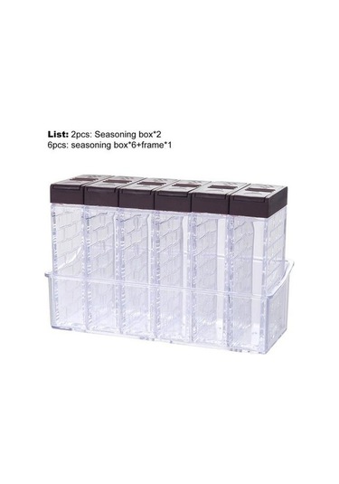 Novahub Kahve Açılış Kapaklı Şeffaf 2 Yönlü Baharat Kavanozu Set 6 Adet Mutfak İçin Kahve