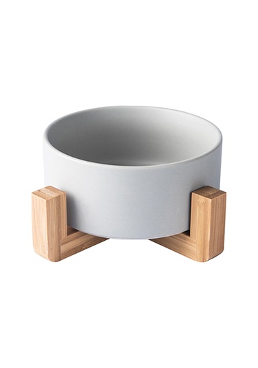 Jeehugo Küçük Gri Mat Seramik Su Bitkisi Saksısı - Ahşap Tabanlı, Deliksiz, Sukulent Ve Hidroponik Bitkiler İçin