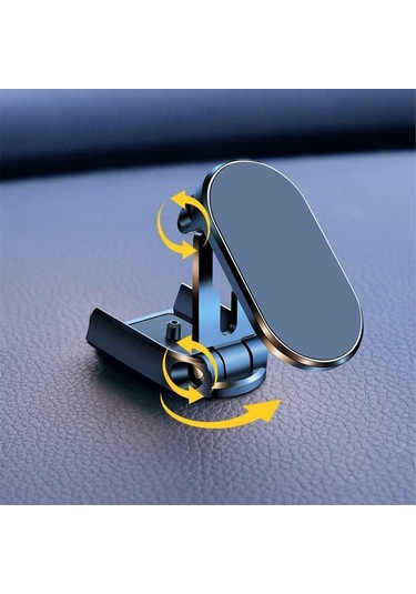 Tenfowee 360 Derece Dönebilen Katlanabilir Araç İçi Manyetik Telefon Tutucu - Güçlü Yapışkan Ve Kaymaz Yüzey Siyah