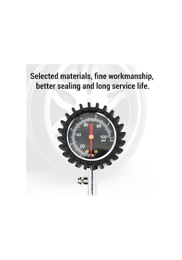 Ximistore9 0-100 Psı Otomatik Araç Lastik Basınç Ölçer, 165mm Hava Hortumu İle Metal Göstergeli