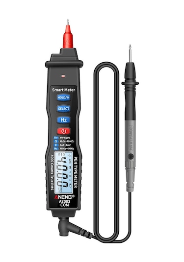 Aneng A3003 Dijital Kalem Otomatik Multimetre 4000 Ncv Ac / Dc Gerilim Direnci Kapasite Test Cihazı İle Akıllı Metre Sayımları - Siyah