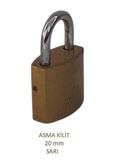 Adilon Asma Kilit, 20 Mm Sarı