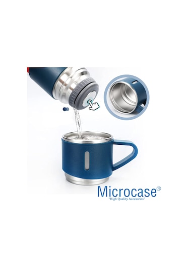 3 Bardak 500 ml Sıcak Soğuk Tutan Termos Gri - AL3678 Gri