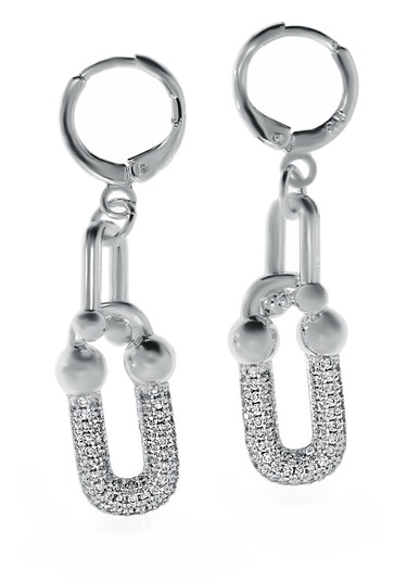 Kadın Taşlı Çelik Halka Detay Küpe Silver