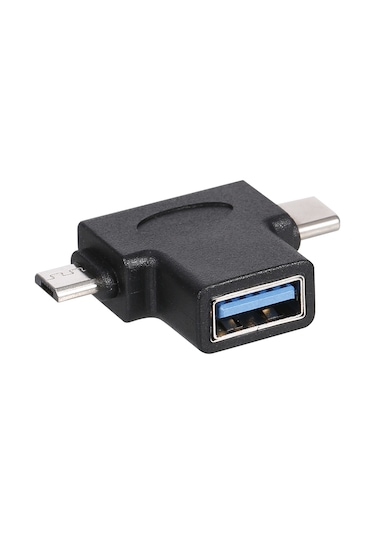 Mufunye Type-c Ve Micro Usb'den Usb3.0'a Otg Dönüştürücü, Telefon Ve Tabletler İçin Çift Arayüzlü Adaptör