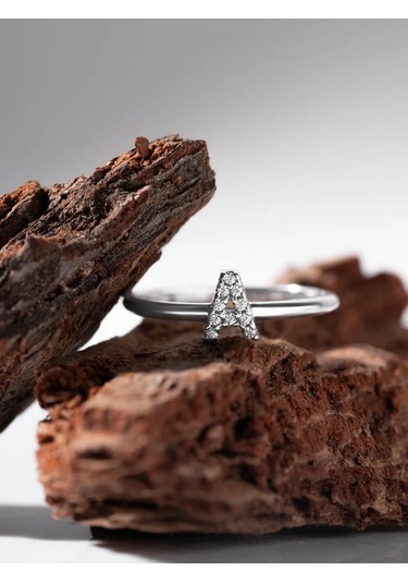 Sılverme A Harfli Gümüş Yüzük, 925 Ayar Gümüş 183611685 Gümüş