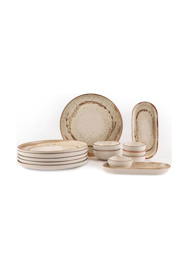 Kütahya Porselen 14 Parça 6 Kişilik Kahvaltı Takımı 880914 417663 Bej