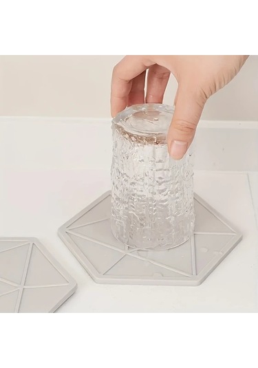 Topshop1 Beige Altıgen Yalıtımlı Paspas Yumuşak Kauçuk Kalınlaştırılmış Mutfak Dekoru