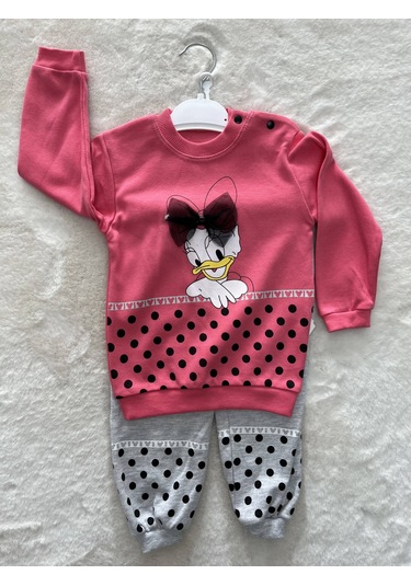 Fiyonklu Ducck İkili Takım Pembe