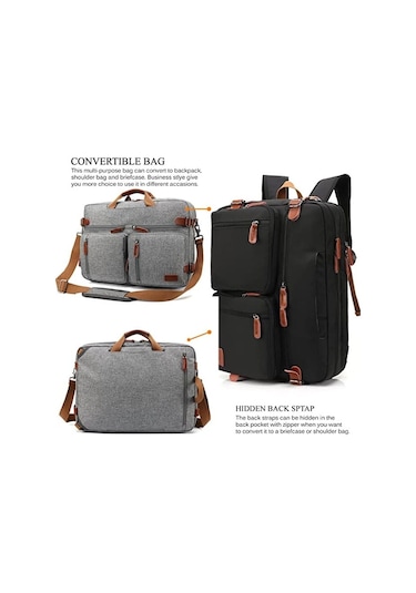 Coolbell CB-5005 2'si 1 Arada 15,6" Laptop Sırt ve Omuz Çantası-Gri