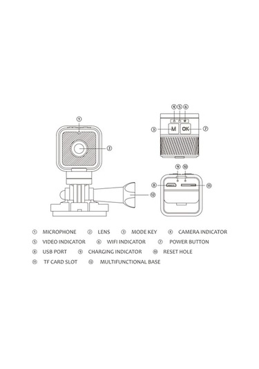 Artfulabode Wifi Su Spor Kamerası, Dahili Pil, Su Geçirmez, 1080p, Bisiklet İçin Açık Hava Kullanımı Siyah