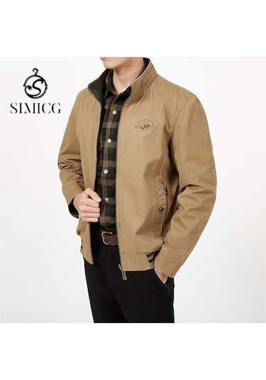Simicg Ters Çevrilebilir Erkek Ceket Haki - Yeşil Haki