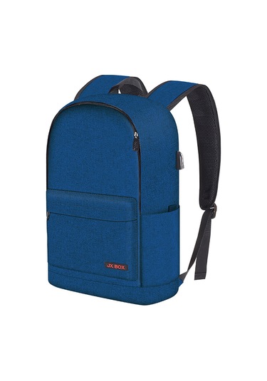 Yifomall 16 İnç Laptop İçin Spor Çanta - Usb Şarj, Antiçalar Çantası, Sırt Baskısı Azaltıcı, Vagon Bağlama Kemer, Geniş Hacim, Mavi